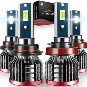FITMOTORS H11/H8/H9 9005/HB3 LED Bulbs 160W 32000 Lumens Bright Pack Of 4 NIB